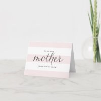 Dainty Script & Pink Stripes Obrigada Mãe Casament