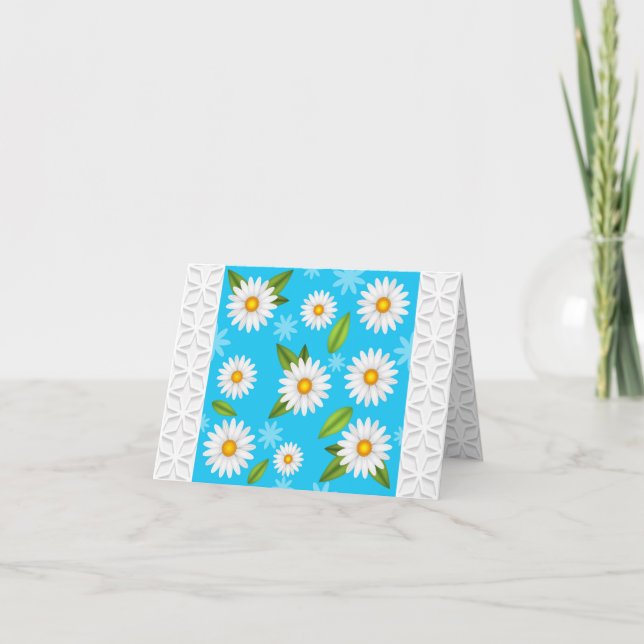 Cartão De Agradecimento Daisies Notecard - Deus Te Abençoe! (Frente)