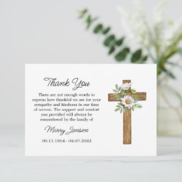 Cartão De Agradecimento Daisy Cross Sympathy Thank You Card