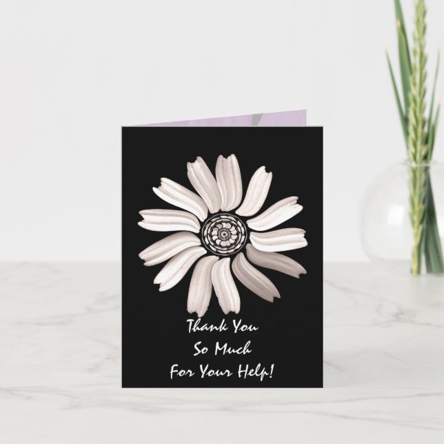 Cartão De Agradecimento Daisy Obrigado Notecard (Frente)