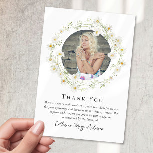 Cartão De Agradecimento Daisy Photo Bereavement Sympathy Memorial