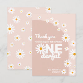 Cartão De Agradecimento Daisy rosa Miss um primeiro aniversario maravilhos