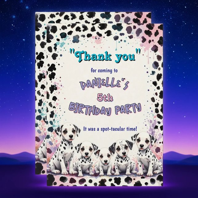 Cartão De Agradecimento Dalmatian Puppy Spot-tacular Birthday (Criador carregado)