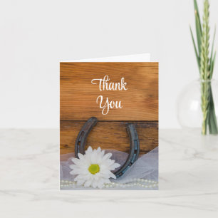Cartão De Agradecimento Damas de honra Daisy e Horseshoe Country agradecem