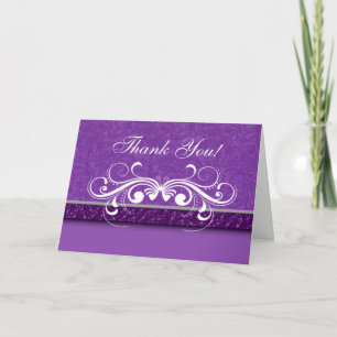 Cartão De Agradecimento Damask Butterfly Thank You Card