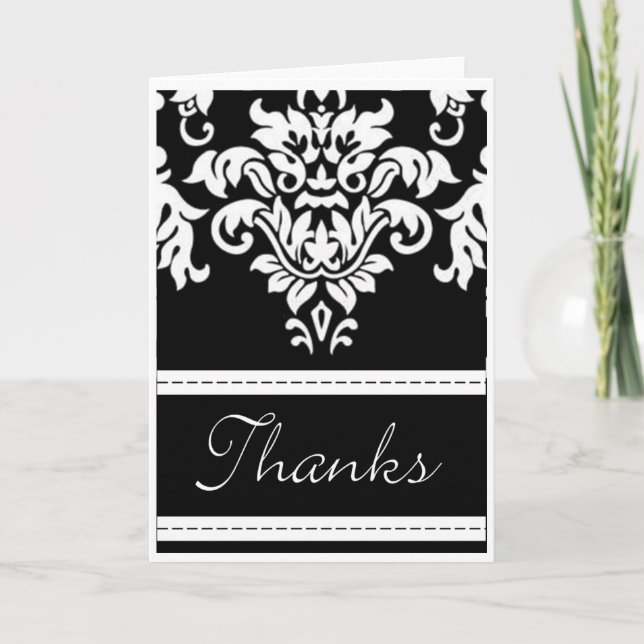 Cartão De Agradecimento Damask Thank You card (Frente)