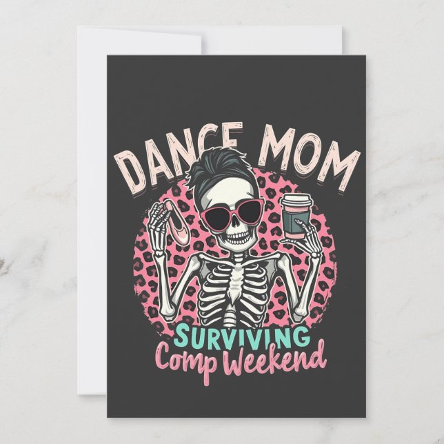 Cartão De Agradecimento Dance Mãe Sobrevivendo ao Comp Weekend (Frente)