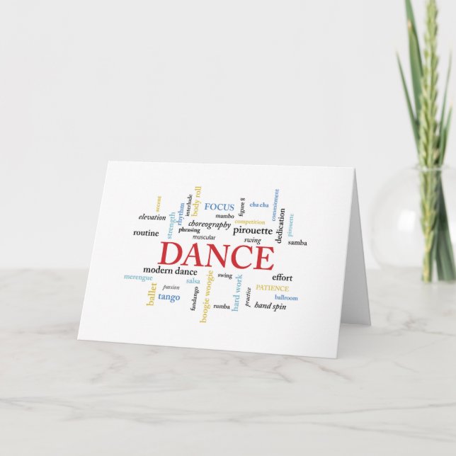 Cartão De Agradecimento Dance Teacher Thank You in Words (Frente)