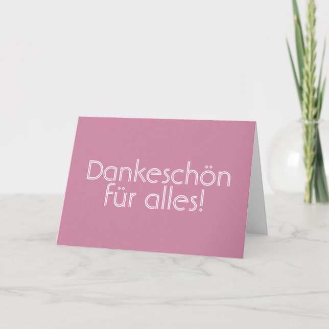 Cartão De Agradecimento Dankeschön (Thank you) Card (German) (Frente)