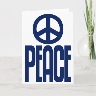 Cartão De Agradecimento Dark Blue Peace Sign, Loudmouth Greeting Card