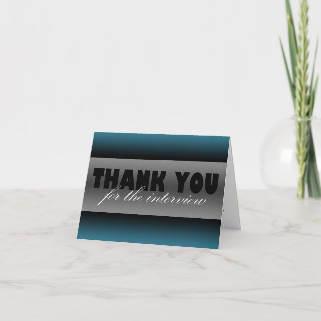 Cartão De Agradecimento Dark Blue "Thank you for the interview" Card (Frente)