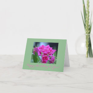 Cartão De Agradecimento Dark Pink Roses