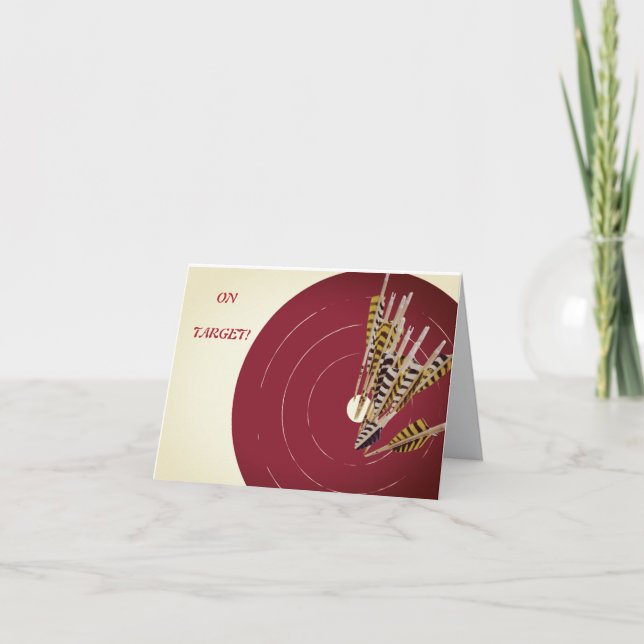 CARTÃO DE AGRADECIMENTO DARTS DARTBOARD NO ANIVERSÁRIO DE DESTINO PERSONAL (Frente)