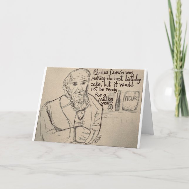 Cartão De Agradecimento Darwin aguarda o melhor Bolo de Aniversário, Cartã (Frente)
