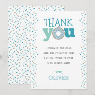 Cartão de agradecimento de 1º aniversário Donut