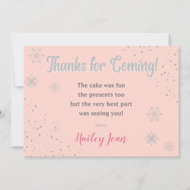 Cartão de Agradecimento de 1º Aniversário Onederla (Frente)