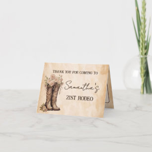Cartão de agradecimento de 21º aniversário Blush a