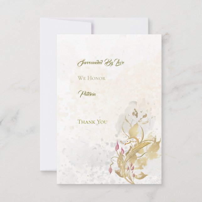 Cartão de agradecimento de 50º aniversário floral  (Frente)