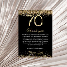 Cartão de Agradecimento de 70º Aniversário Elegant