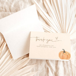 Cartão de Agradecimento de Abóbora Boho Outonal