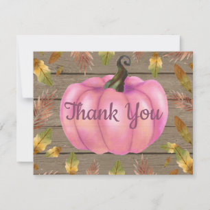 Cartão de agradecimento de abóbora de outono em aq