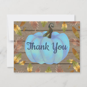 Cartão de agradecimento de abóbora de outono em aq