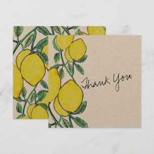 Cartão de Agradecimento de Água-Forte Limão em Scr