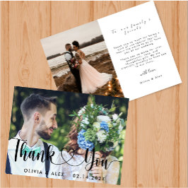 Cartão de agradecimento de amor em script elegante