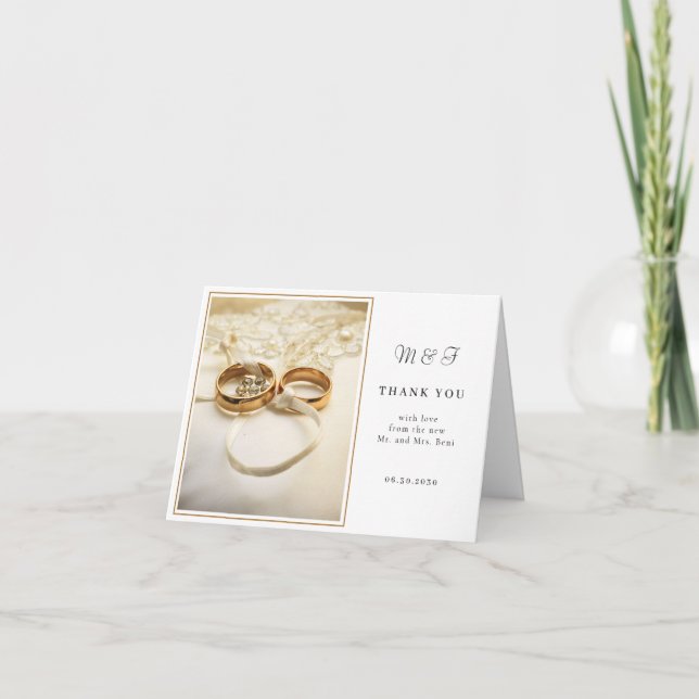 Cartão de Agradecimento de Anel de Noivado Elegant (Frente)