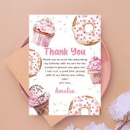 Cartão de agradecimento de aniversário com Cupcake