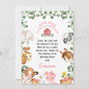 Cartão de Agradecimento de Aniversário com Folhage