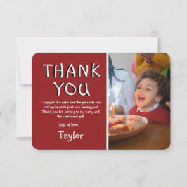 Cartão de agradecimento de aniversário com foto de