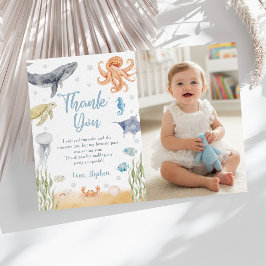 Cartão de Agradecimento de Aniversário com Foto de