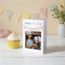 Cartão de Agradecimento de Aniversário com Foto de
