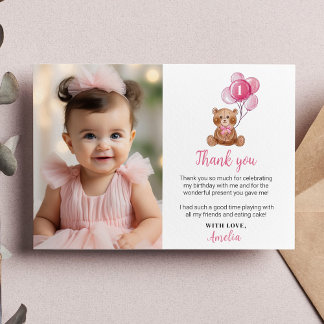 Cartão de Agradecimento de Aniversário com Foto de