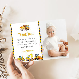 Cartão de agradecimento de aniversário com foto de