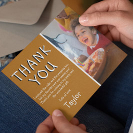 Cartão de agradecimento de aniversário com foto de