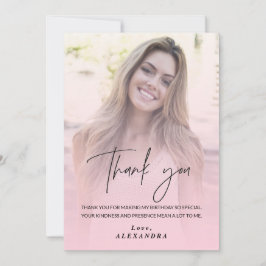 Cartão de agradecimento de aniversário com foto em