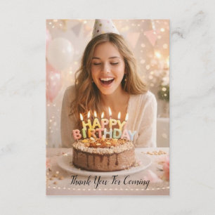 Cartão de Agradecimento de Aniversário com Tema de