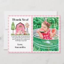 Cartão de Agradecimento de Aniversário da Fazenda 