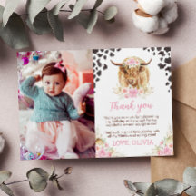 Cartão de Agradecimento de Aniversário da Vaca das