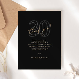 Cartão de Agradecimento de Aniversário de 30 anos