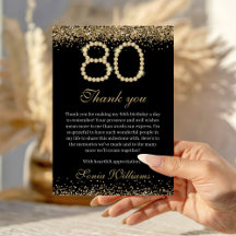 Cartão de Agradecimento de Aniversário de 80 anos