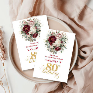 Cartão de Agradecimento de Aniversário de 80 Anos 