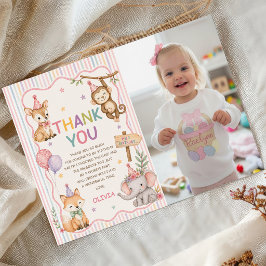 Cartão de Agradecimento de Aniversário de Animais