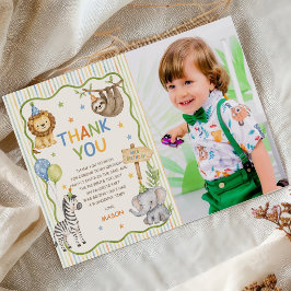 Cartão de agradecimento de aniversário de animais
