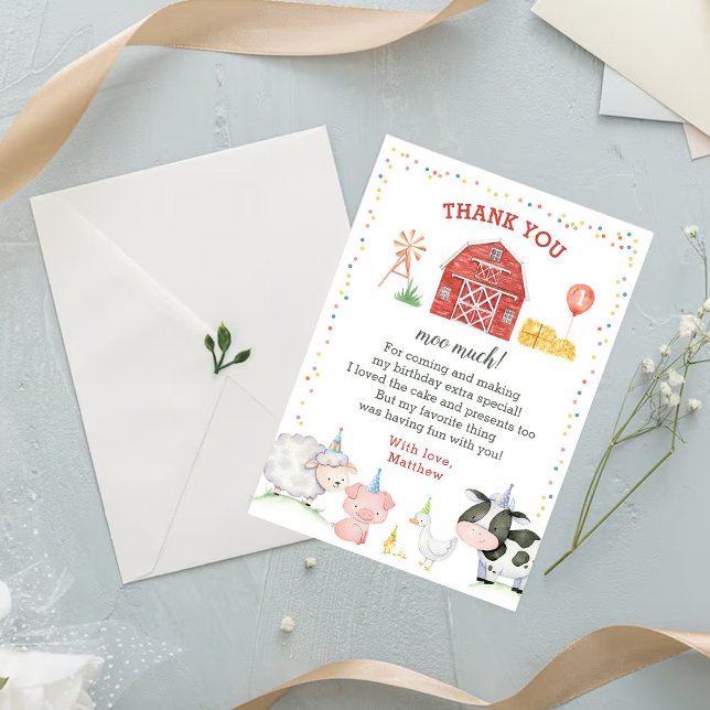 Cartão de agradecimento de aniversário de animais  (Criador carregado)