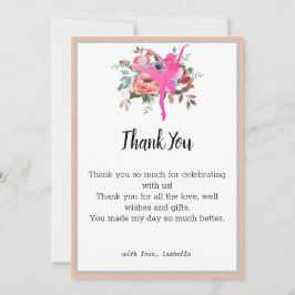 Cartão de agradecimento de aniversário de bailarin