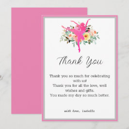 Cartão de agradecimento de aniversário de bailarin