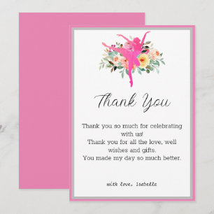 Cartão de agradecimento de aniversário de bailarin